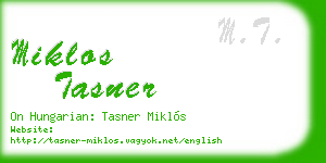 miklos tasner business card